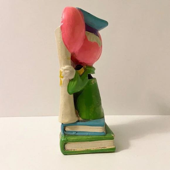 Vintage 1968 OSL Coin Bank Japan Graduating Pink Mouse  7 Inch Tall Figurine - Picture 4 of 16